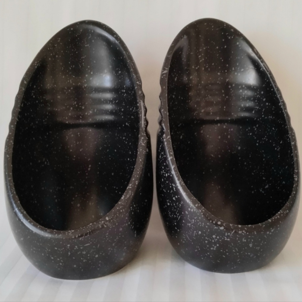 Black Speckled Earthenware Spoon Rest Set of 2 The Lakeside Collection